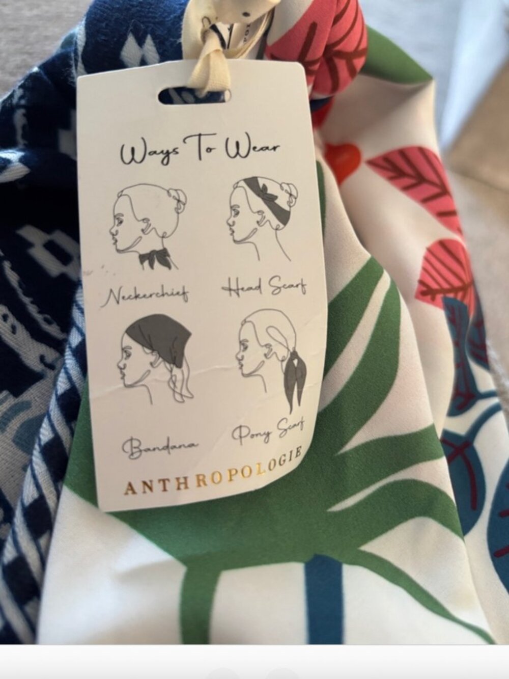 Anthropologie Bright Icon Hair Scarves, Set of 2. NWT. - Picture 4 of 6